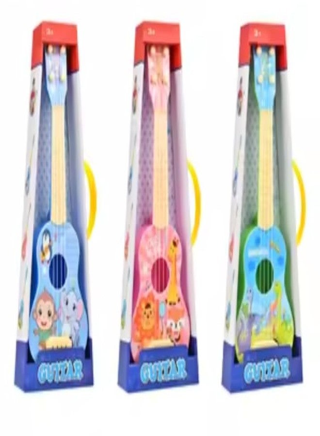 Manos Guitar Classic Design Cartoon Print Steel Wire for Kids, Pack of 1, Random Colour - Image 5